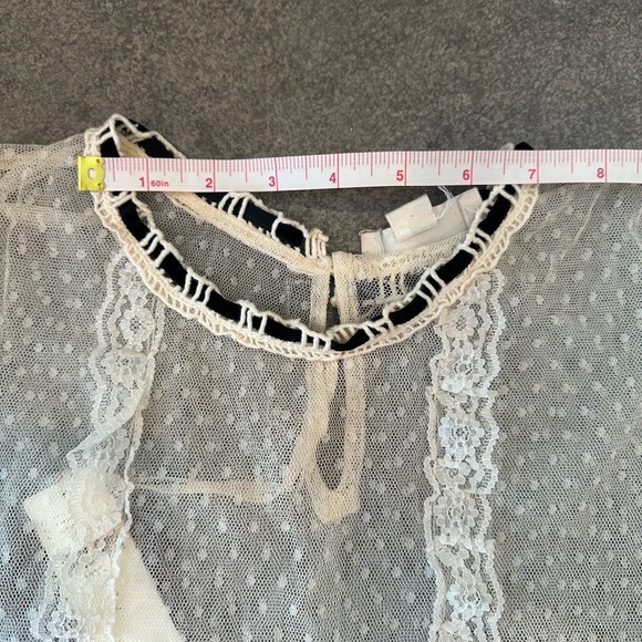 Forever That Girl Lacy Victorian Ruffled Tiered Sheer Blouse with Cami - Picture 11 of 11